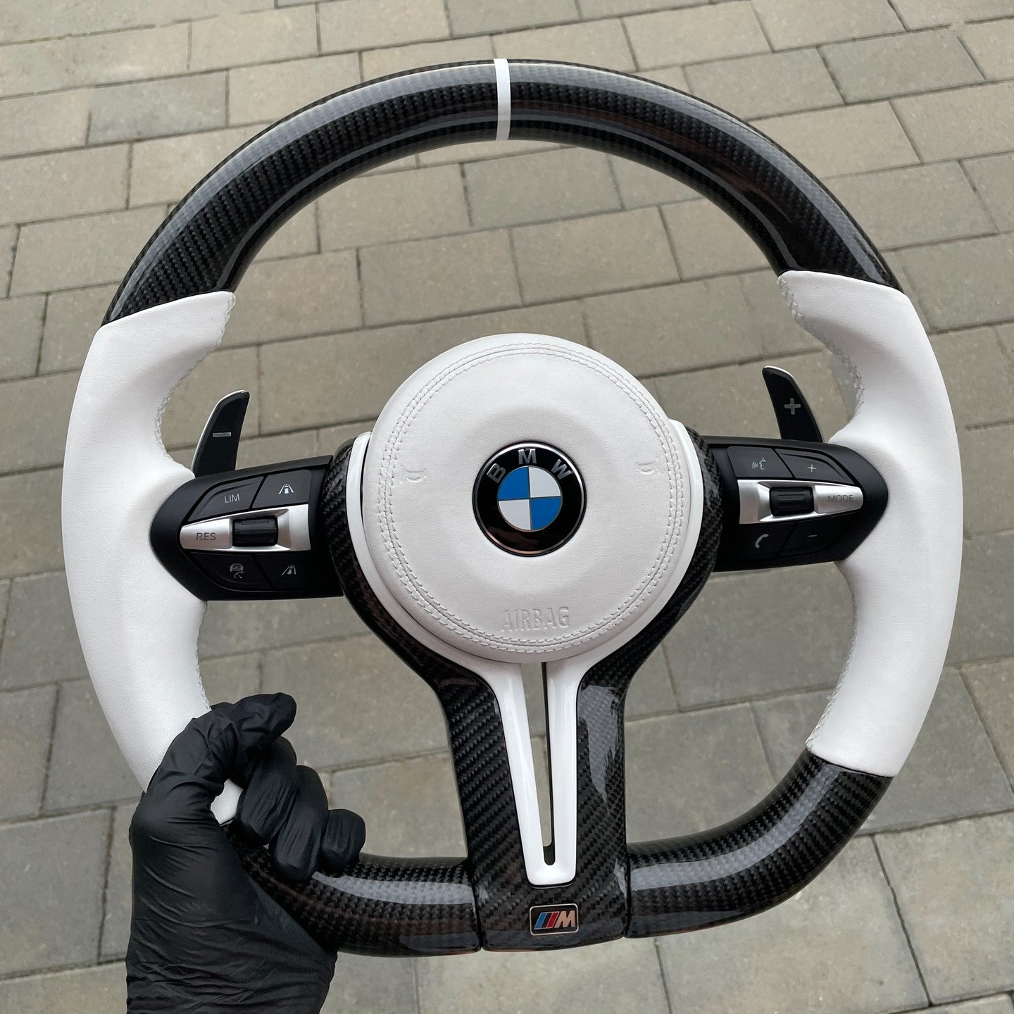 BMW Sportratt 'Kolfiber & Vitt läder' 2005-2020